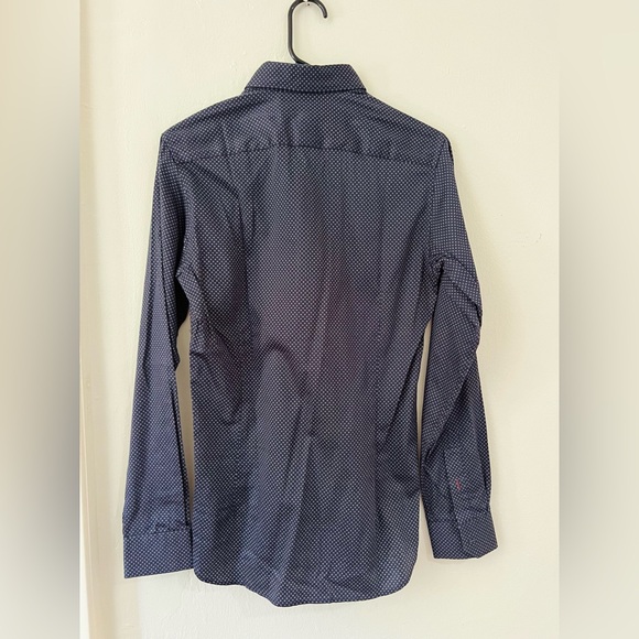 Ted Baker NWT Mens Tomass Micro Geo Print Slim Fit Shirt Navy Size 1 / XS - Picture 7 of 8